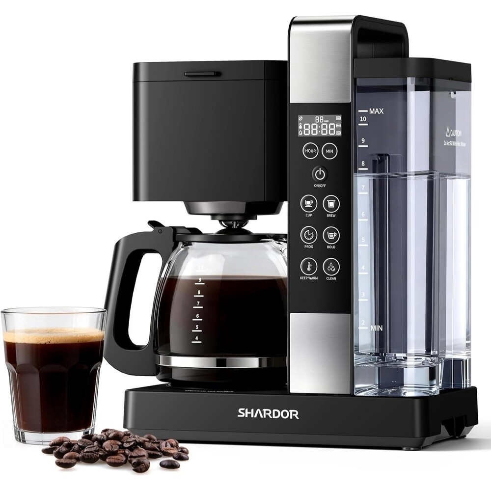 SHARDOR 10-Cup Coffee Maker, Programmable Drip Coffee Machine with 2–10 Cup Set